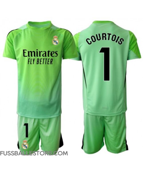 Günstige Real Madrid Thibaut Courtois #1 Torwart Auswärts Trikotsatzt Kinder 2025-26 Kurzarm (+ Kurze Hosen)